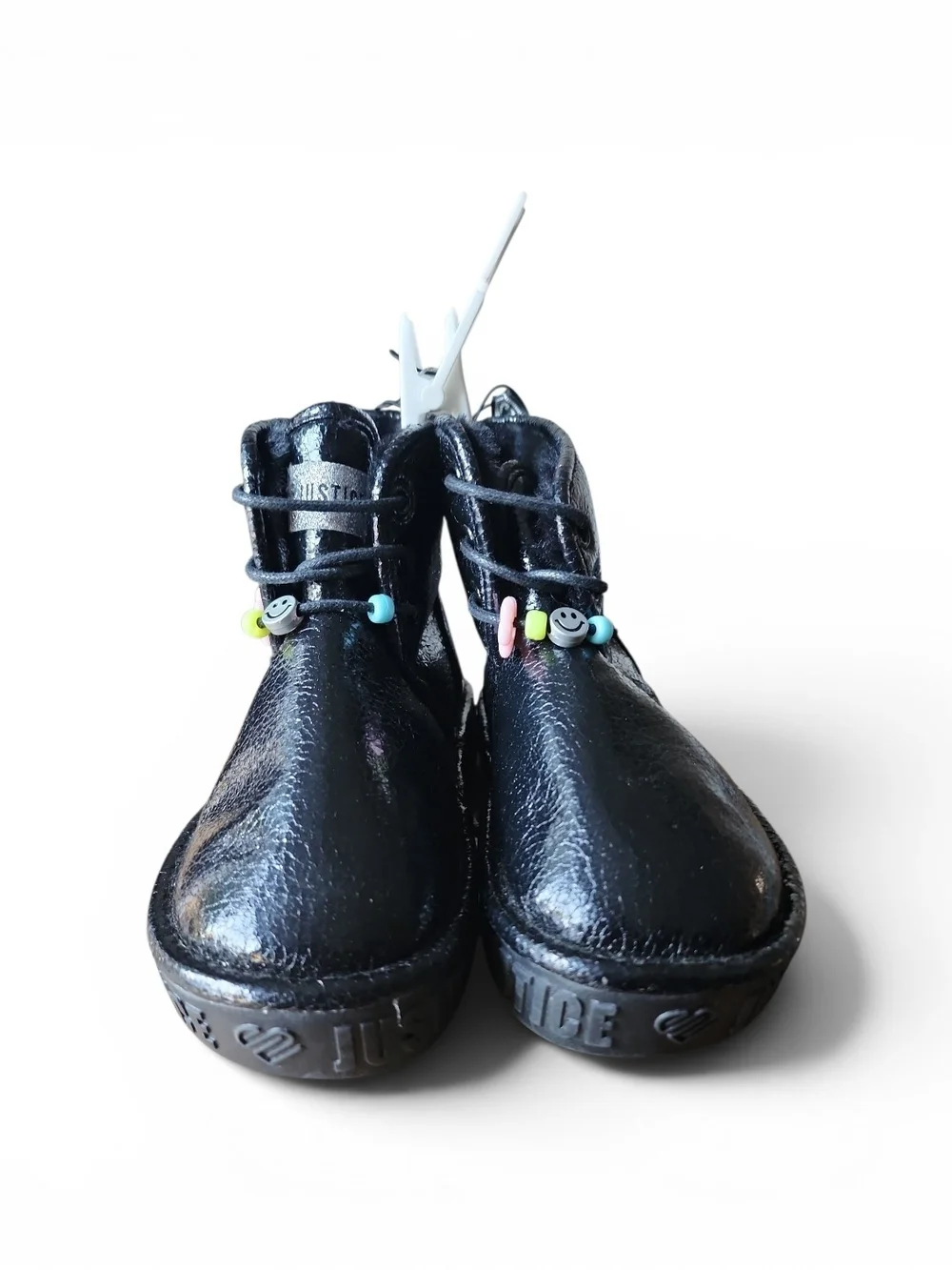 NWT Justice Girls Boots Size 13 Black Faux Fur Lined Beaded Detail School Casual